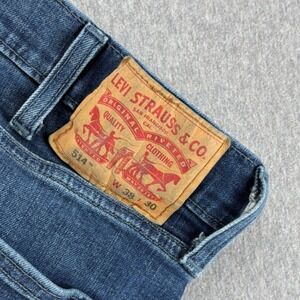 Levi's 514 Jeans Men's‎ 38x30 Slim Straight Fit Denim Dark Wash Blue Casual Work